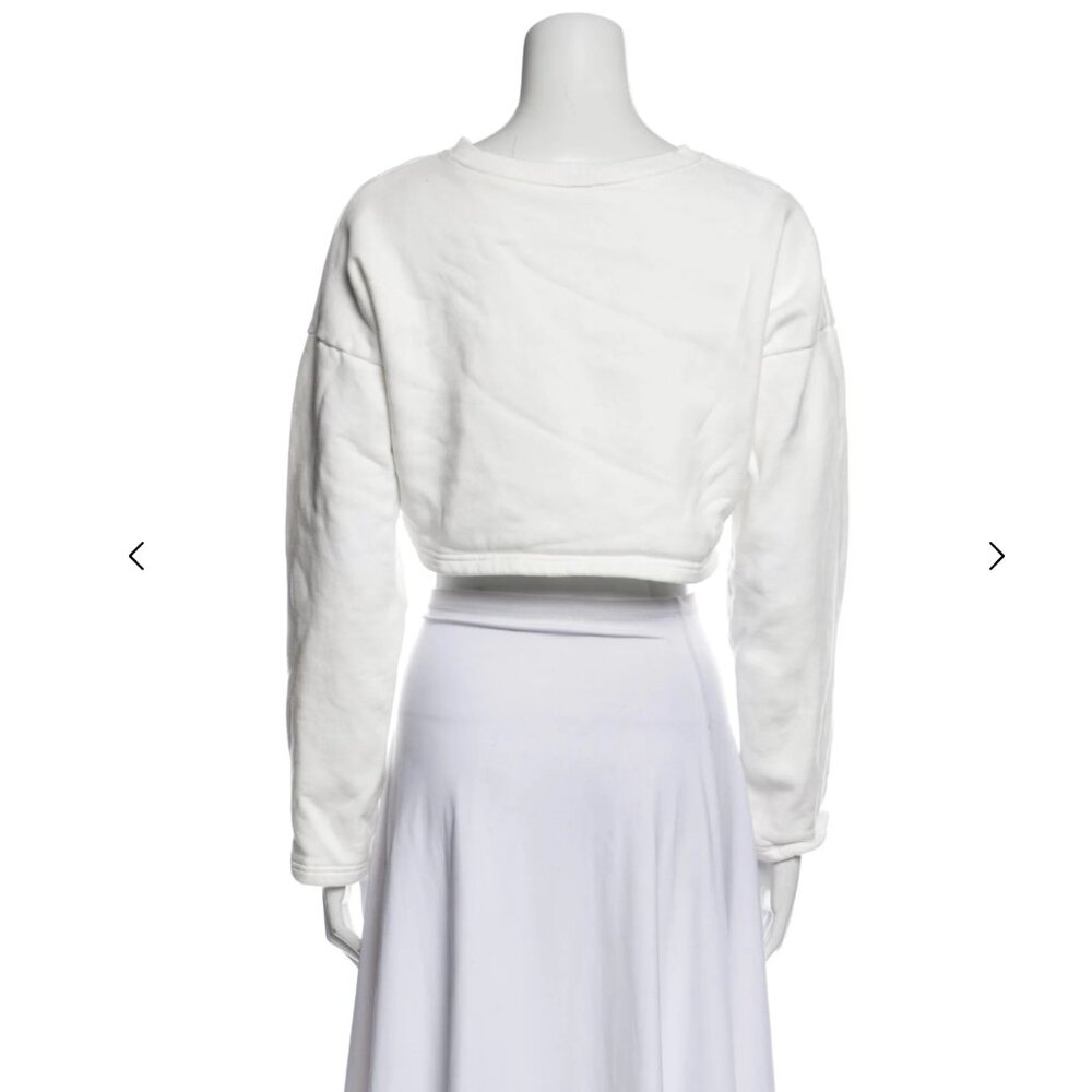 Fiorucci Graphic Print Crew Neck Crop Top Size: S in White - Picture 3 of 12